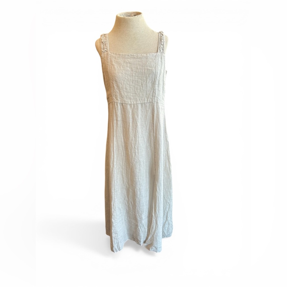 Pure Lino Made in Italy 100%Linen Maxi Dress M/L - Cream Beach & Resort Boho